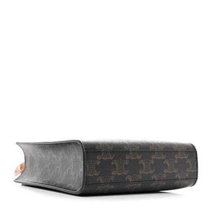 Celine Triomphe Canvas Calfskin Mini Vertical Cabas Tan 4 of 9