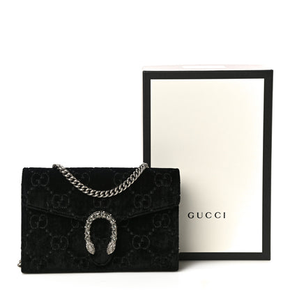 Gucci Velvet GG Monogram Mini Dionysus Chain Wallet Black 11 of 11