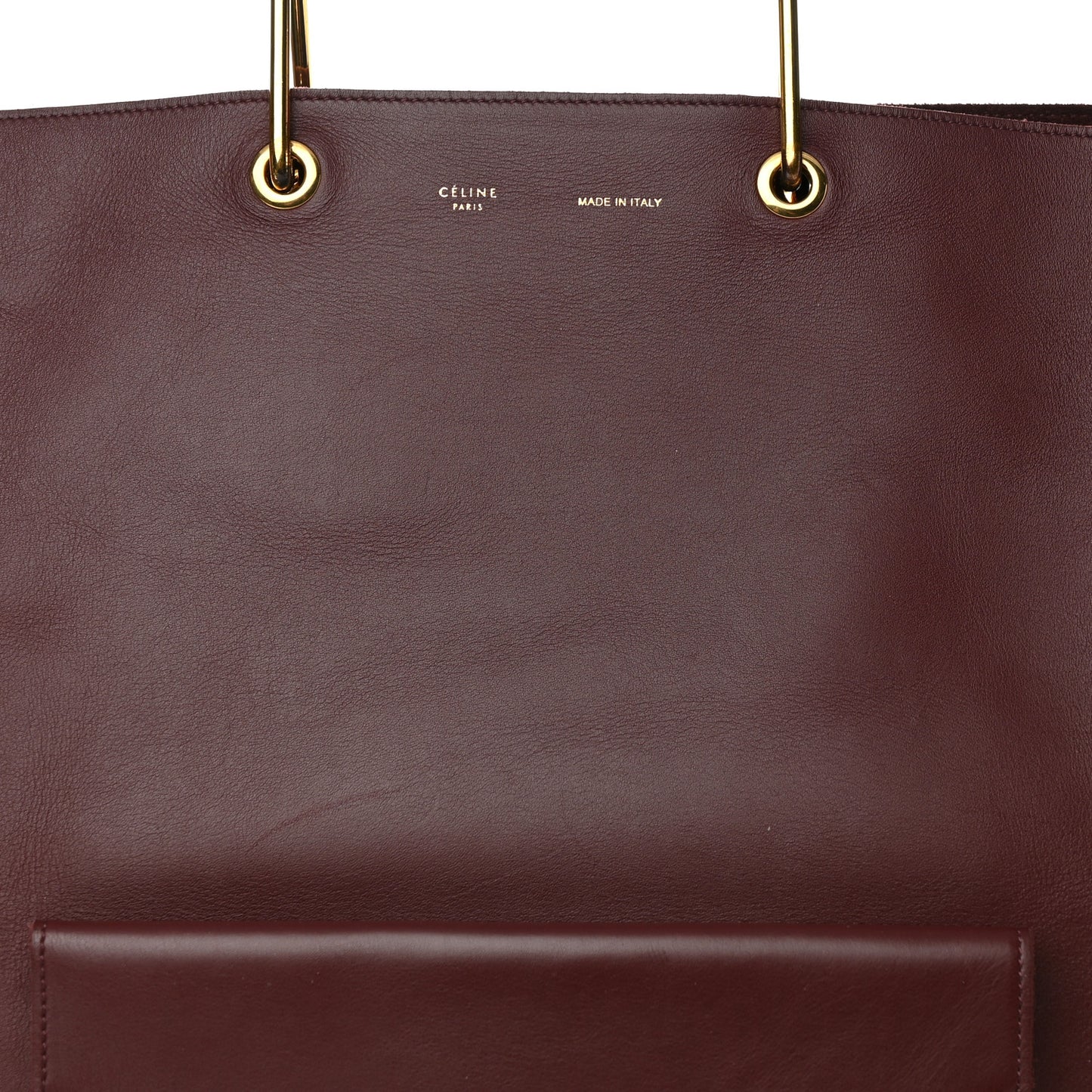 Smooth Calfskin Vertical Cabas Burgundy