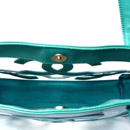 Chanel Vinyl Patent CC Logo Beach Tote Green 5 of 5