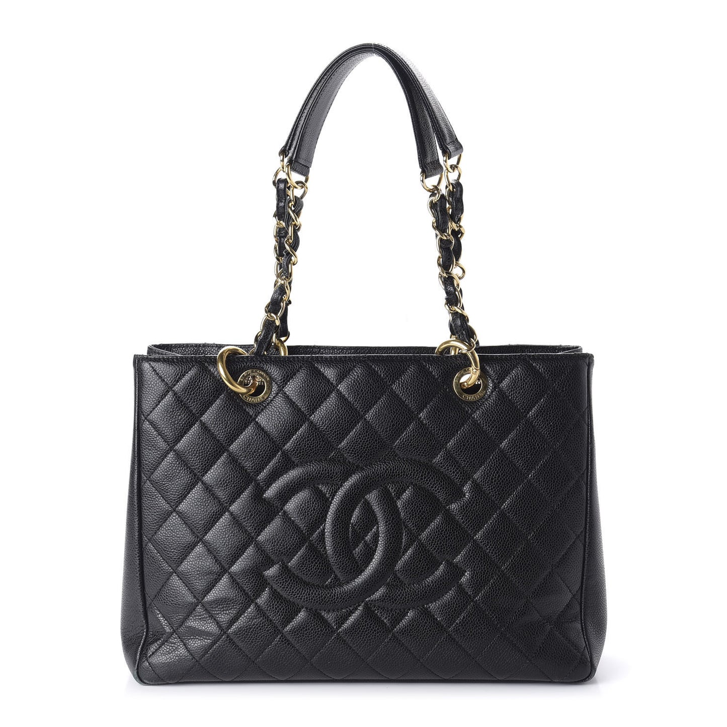 Caviar Quilted Grand Shopping Tote GST Black