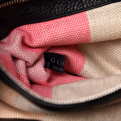 Gucci Pebbled Calfskin Large Bamboo Daily Top Handle Bag Black 9 of 16