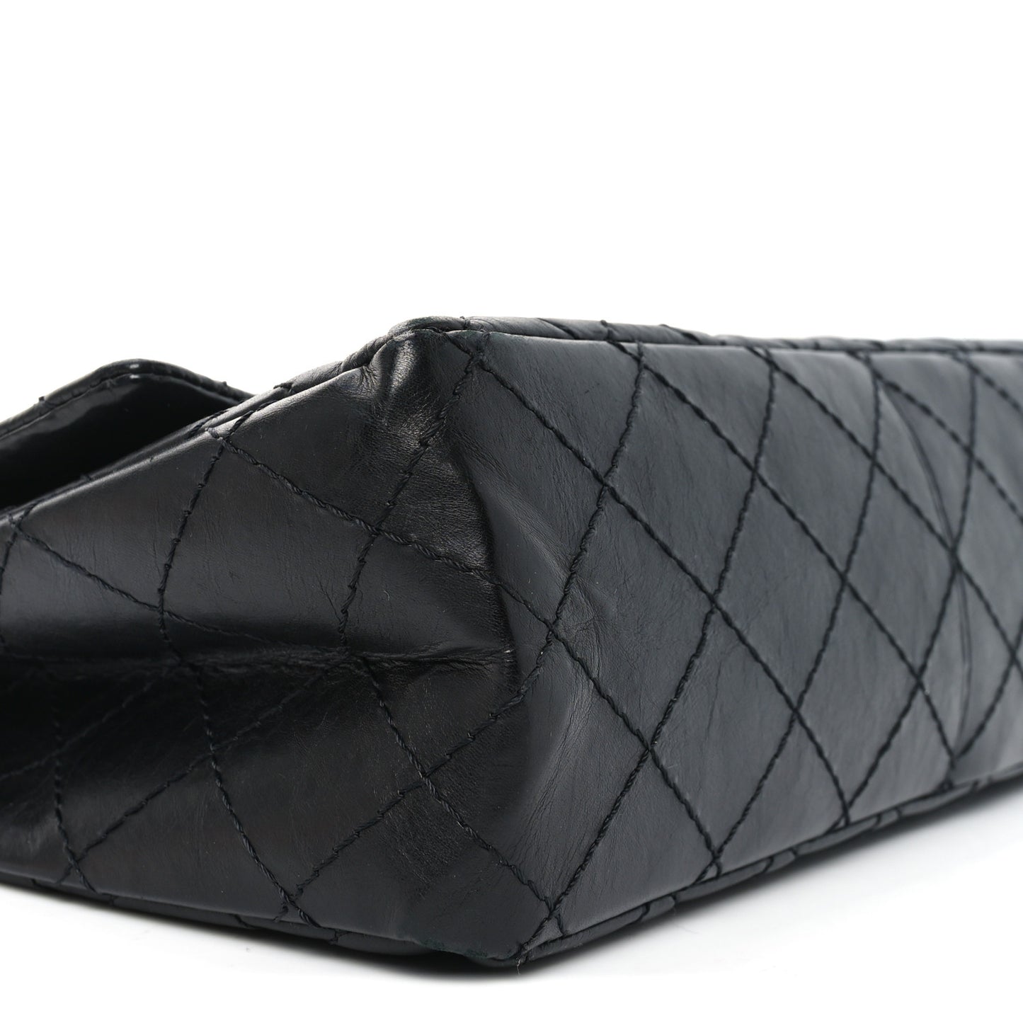 Aged Calfskin Quilted 2.55 Reissue 225 Flap Black