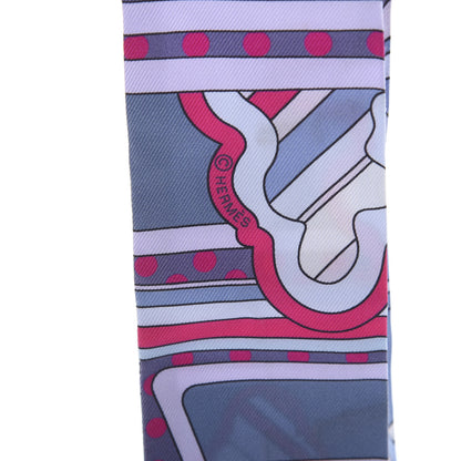 Hermes Silk Faubourg Rainbow Twilly Blue Jean Rose Vif 4 of 6