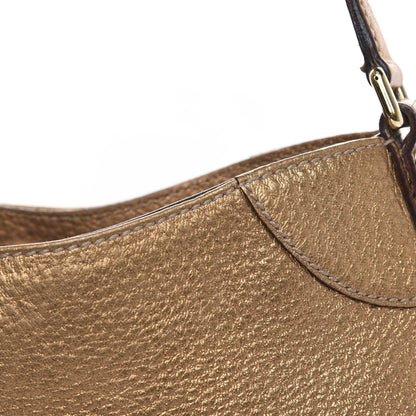 Gucci Metallic Pebbled Calfskin Hasler Hobo Gold 13 of 15