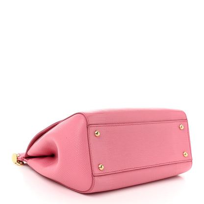 Dolce & Gabbana Iguana Calfskin Embossed Medium Miss Sicily Satchel Pink 5 of 11