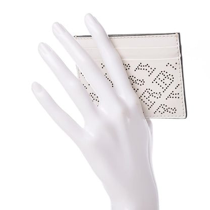 Burberry Calfskin Perforated Sandon Card Card Case White 2 of 10