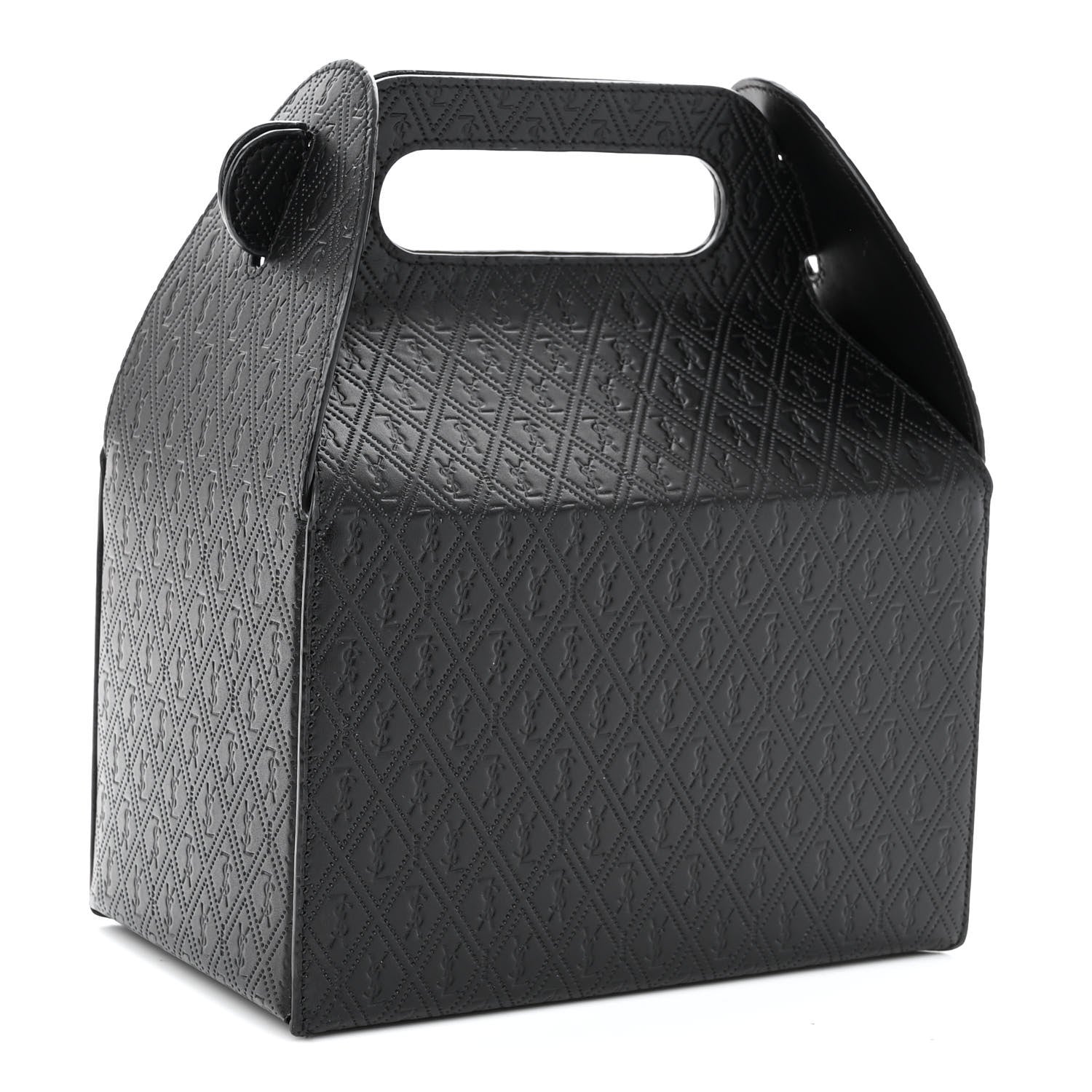 Saint Laurent Calfskin Monogram Take Away Box Black 2 of 8