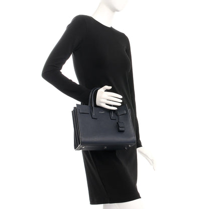 Saint Laurent Grained Calfskin Baby Sac De Jour Marine 3 of 8