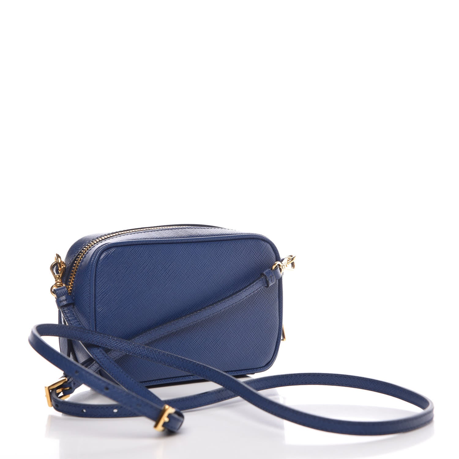 Prada Saffiano Mini Camera Crossbody Bag Bleuette 3 of 10