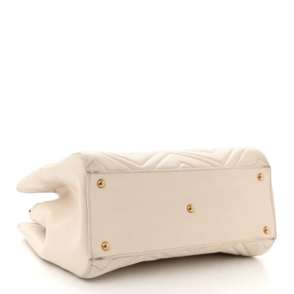 Gucci Calfskin Matelasse Small GG Marmont Tote White 4 of 15