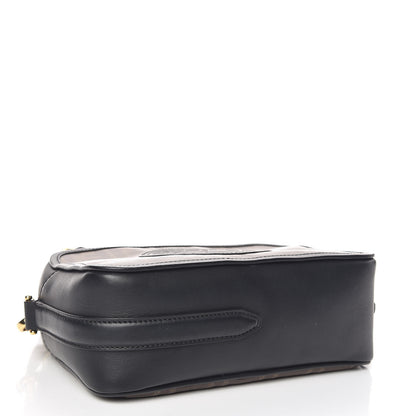 Fendi Glazed Fabric Vitello Century F is Fendi FF 1974 Stamp Patch Camera Case Mogano Panna Black 4 of 10