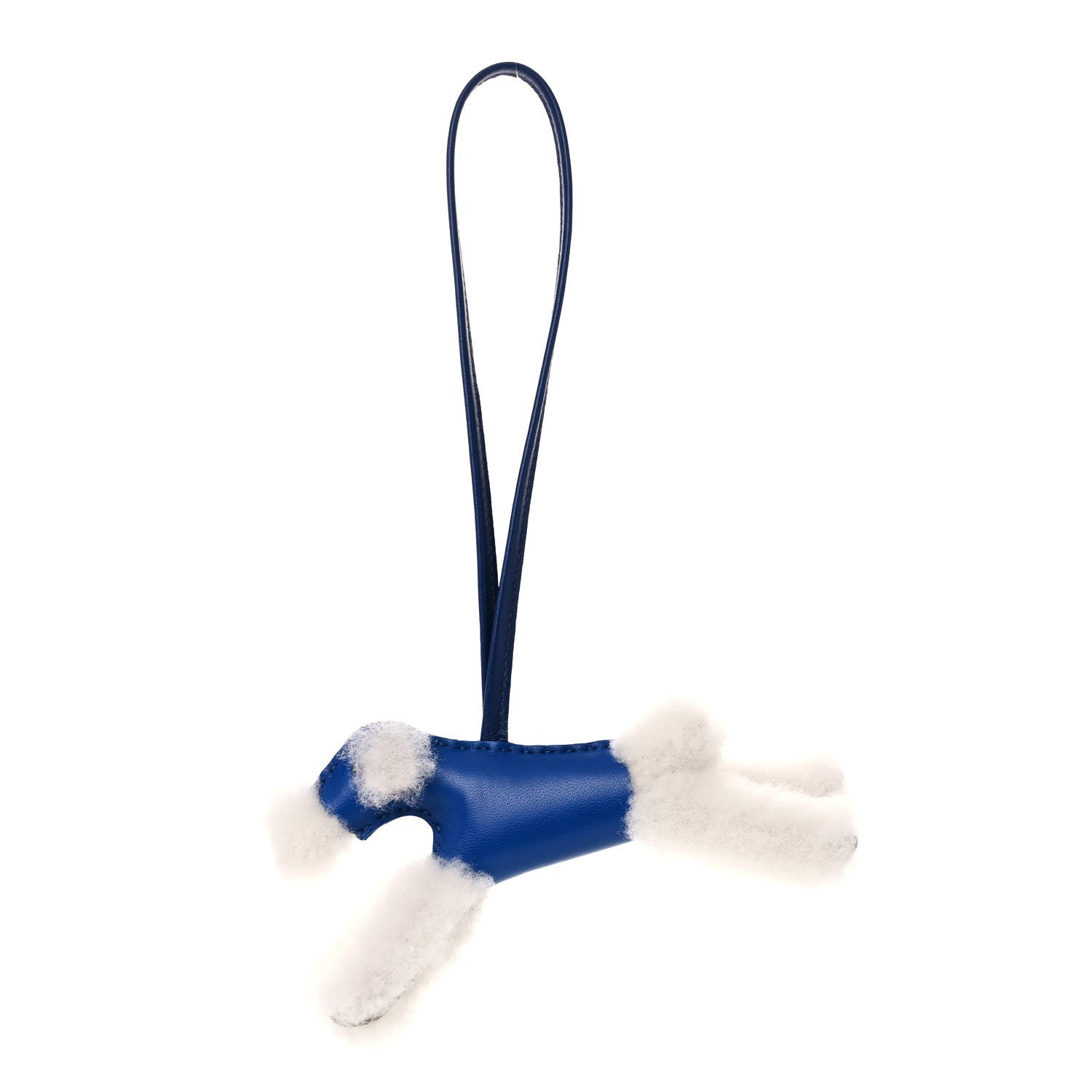 Hermes Milo Lambskin Shearling Budy Charm Bleu Saphir 1 of 4