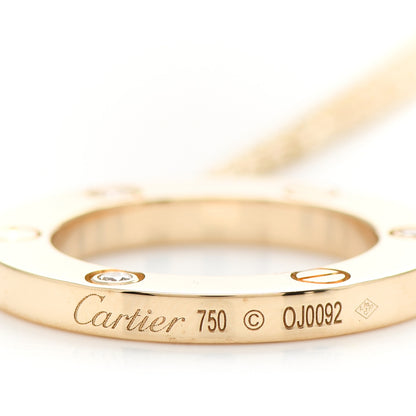 Cartier 18K Yellow Gold 3 Diamonds LOVE Pendant Necklace 5 of 5