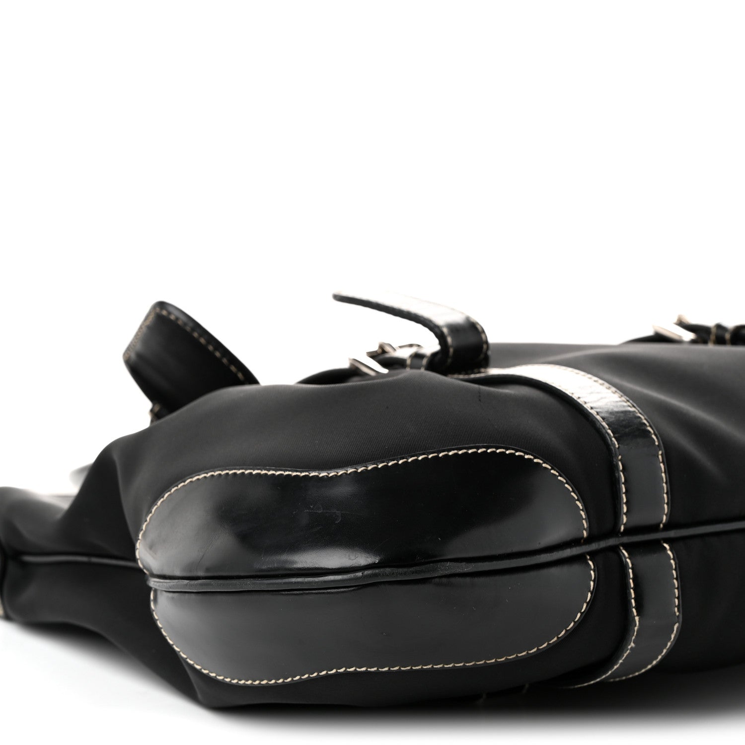 Prada Tessuto Nylon Calfskin Flat Messenger Bag Black 9 of 10