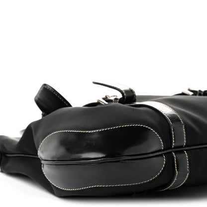 Prada Tessuto Nylon Calfskin Flat Messenger Bag Black 9 of 10
