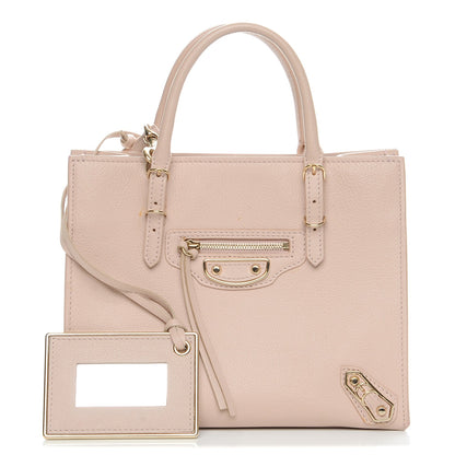 Balenciaga Grained Calfskin Gold Metallic Edge Hardware Papier Mini A4 Tote 1 of 10