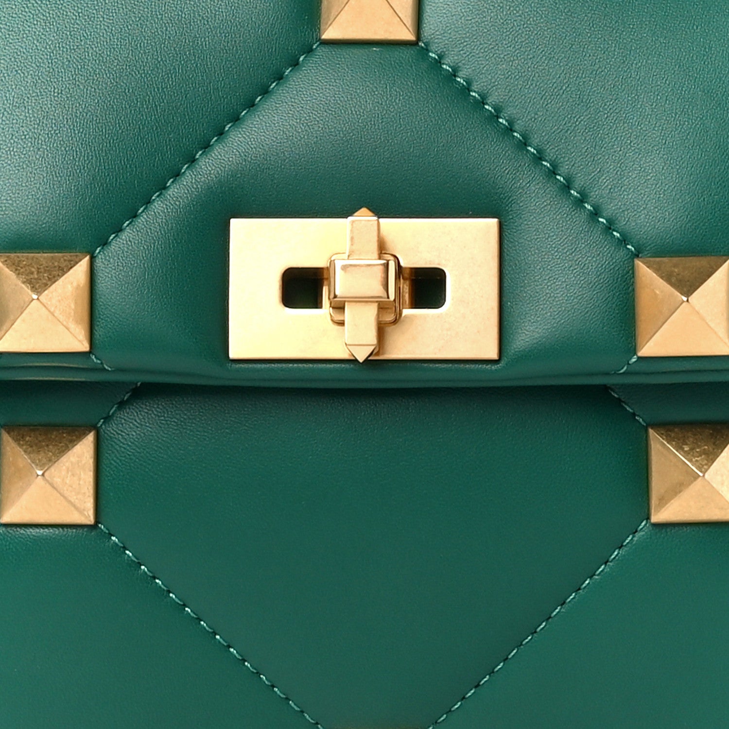 Valentino Garavani Nappa Large Roman Stud Shoulder Bag Jungle 7 of 9