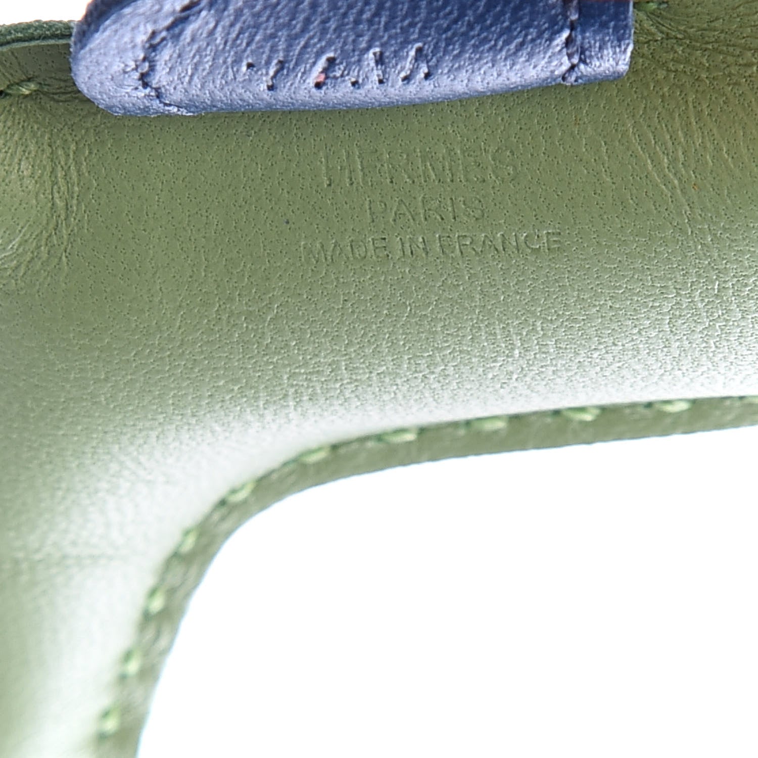 Hermes Milo Lambskin Grigri Rodeo Horse Bag Charm PM Vert Criquet Sesame Bleu de Malte 3 of 4