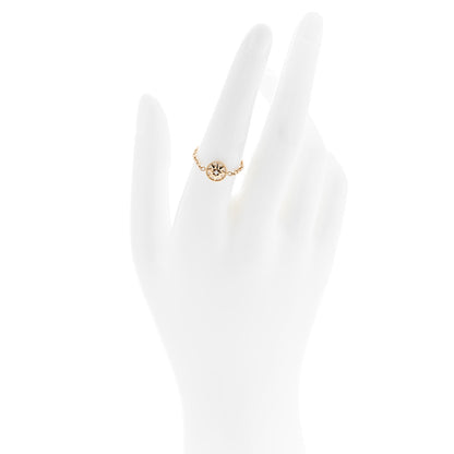 Christian Dior 18K Yellow Gold Diamond Mother of Pearl Rose Des Vents Ring 55 7.25 2 of 5