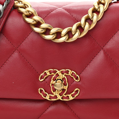 Chanel Goatskin Quilted Medium Chanel 19 Flap Red 8 of 11