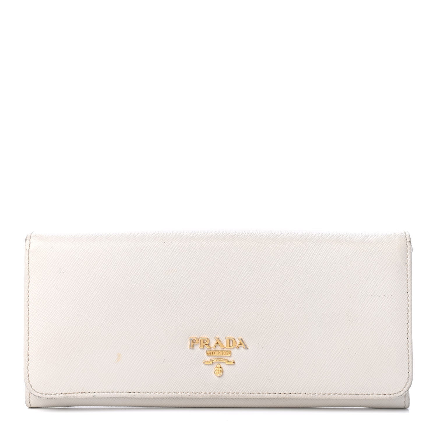 Prada Saffiano Metal Continental Flap Wallet Talco 1 of 7