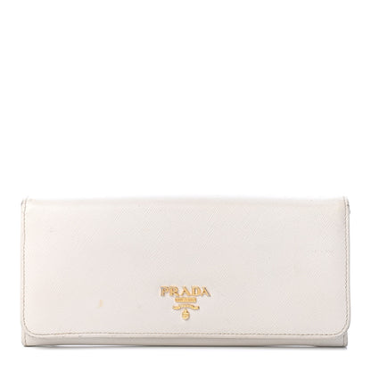 Prada Saffiano Metal Continental Flap Wallet Talco 1 of 7