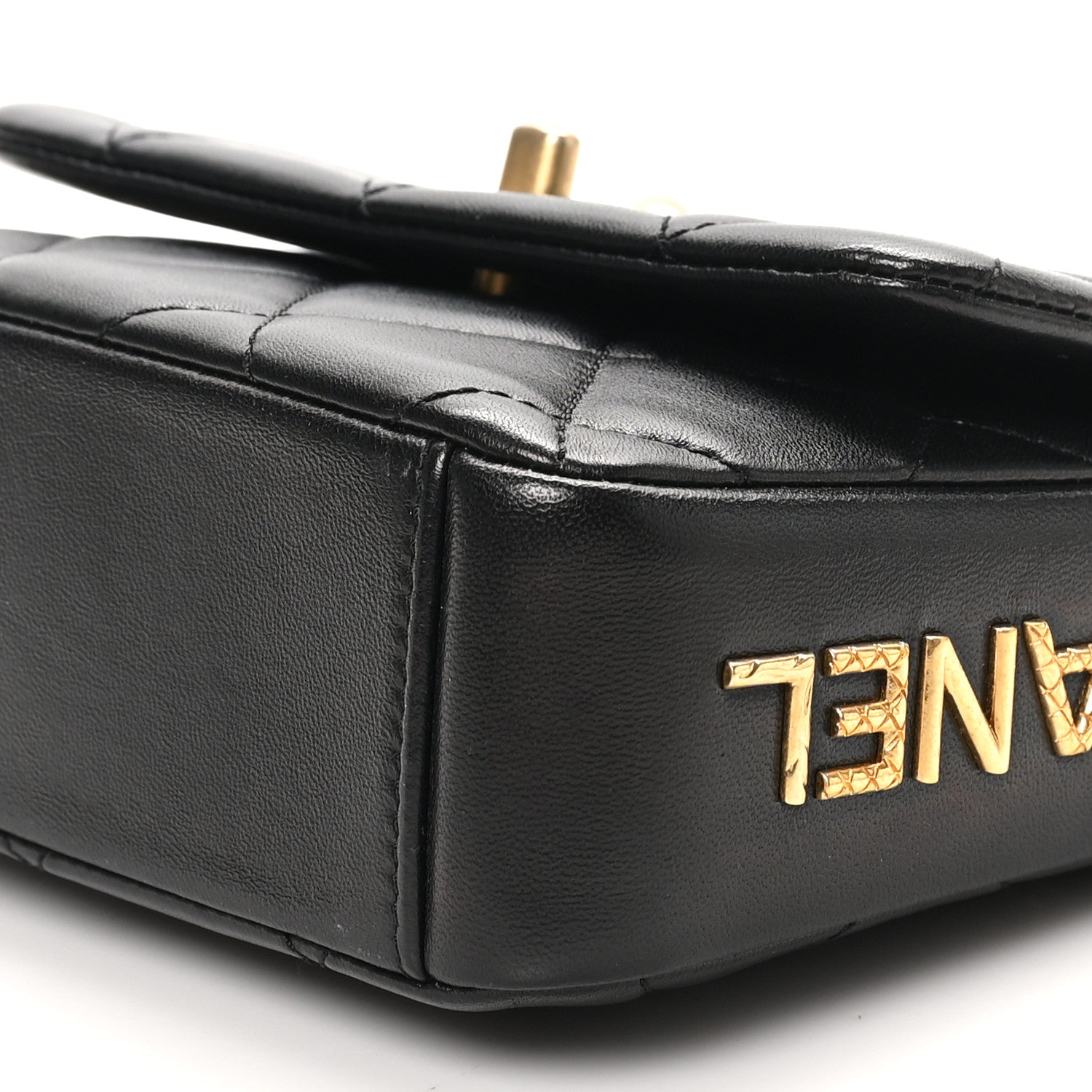 Chanel Lambskin Quilted Mini Side Note Flap Black 10 of 10