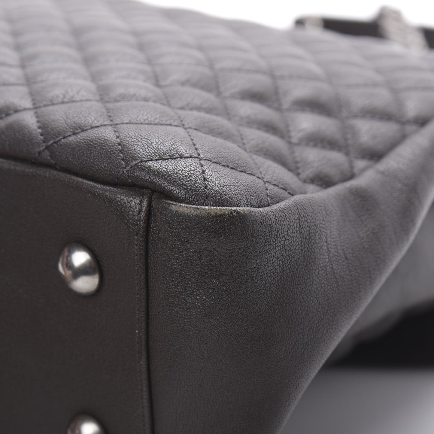 Sheepskin Tri-quilt Monogram Large College Satchel Asphalt