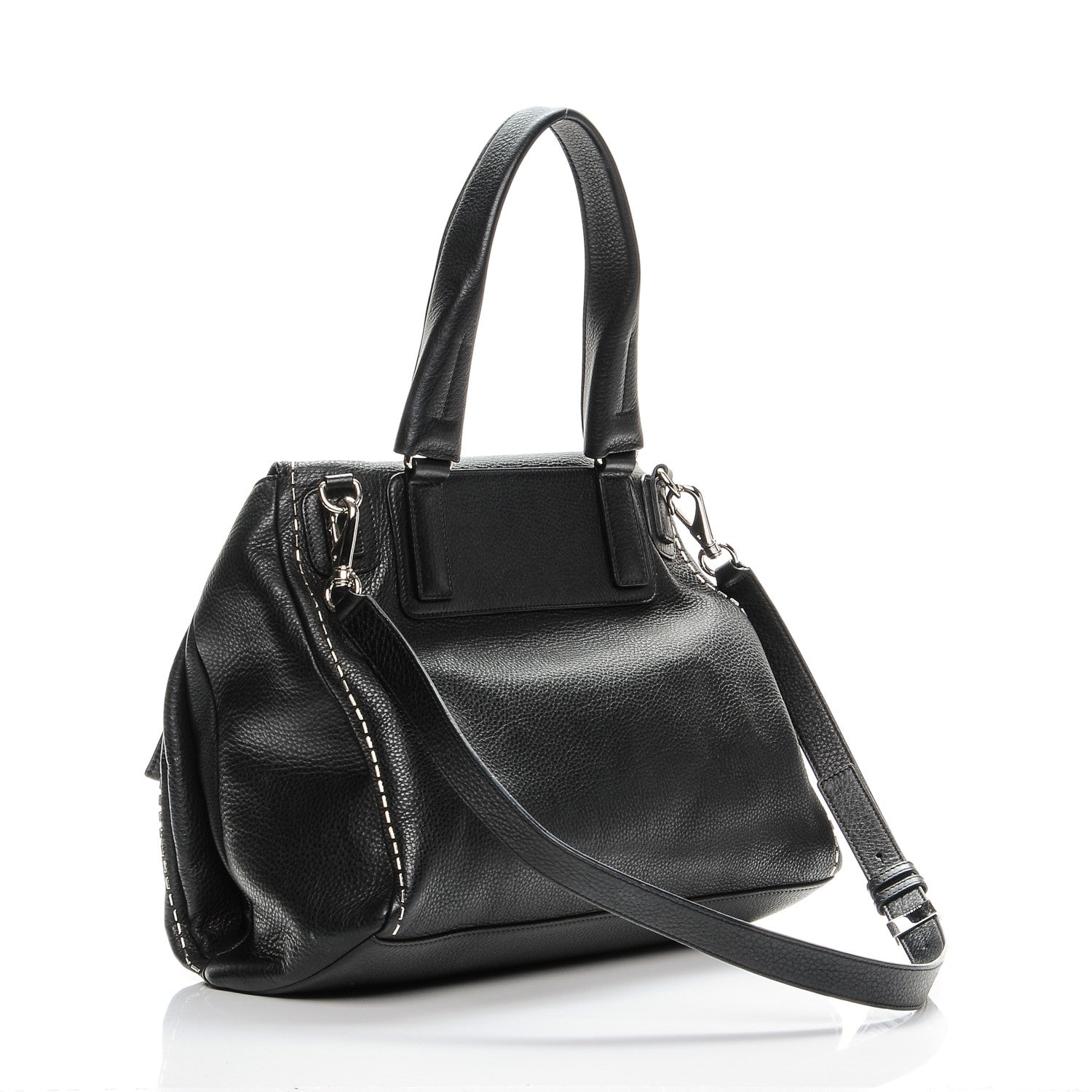 Givenchy Grained Calfskin Metal Stitch Medium Pandora Pure Flap Bag Black 3 of 7