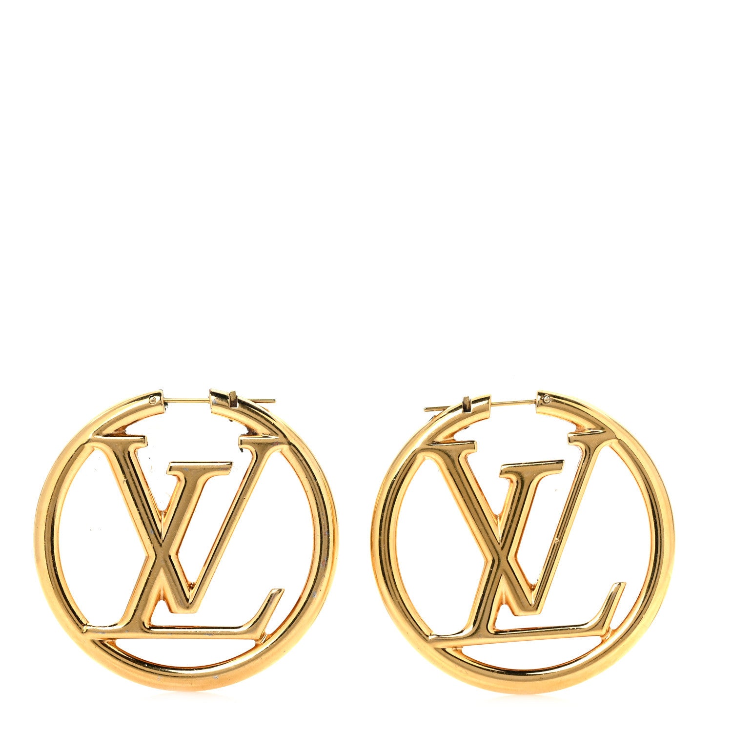 Louis Vuitton Metal Louise Hoop Earrings Gold 1 of 5