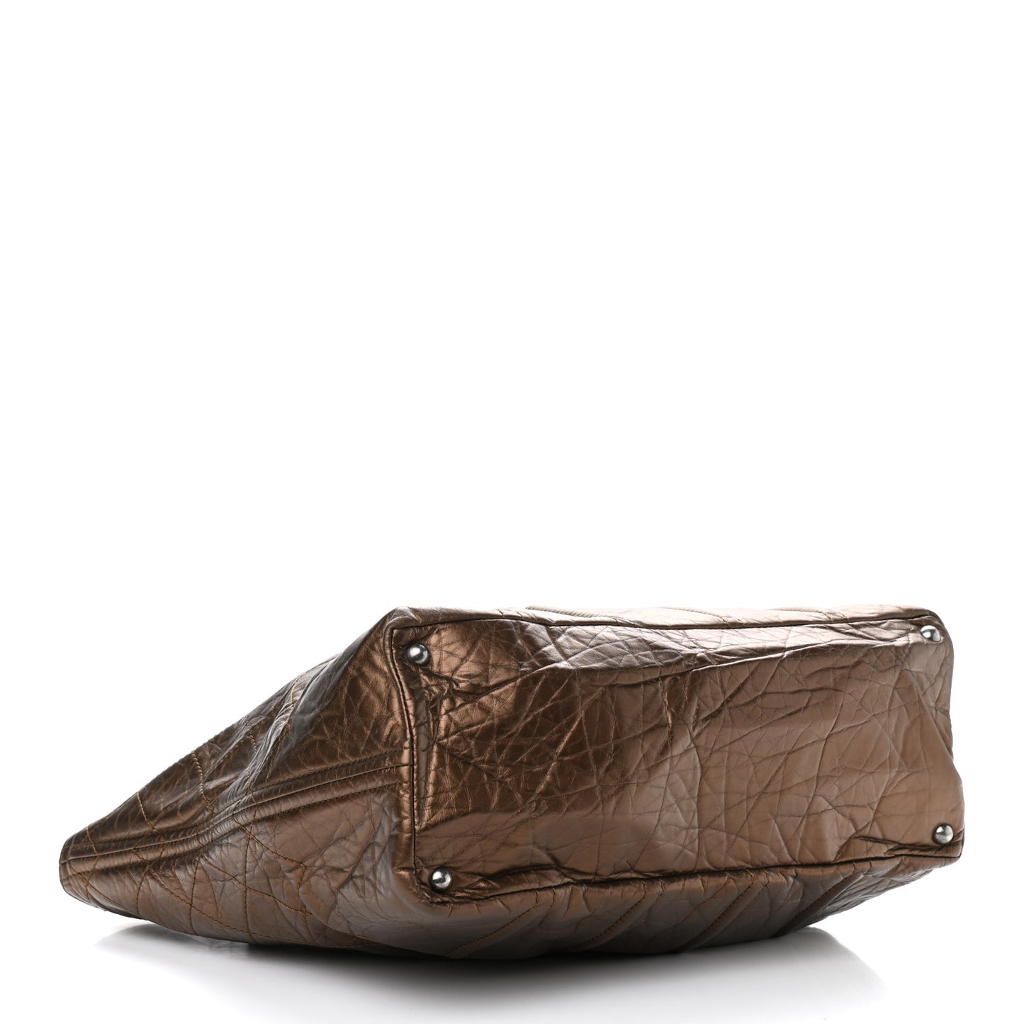 Metallic Aged Calfskin Large Shopping In Moscow Tote Bronze