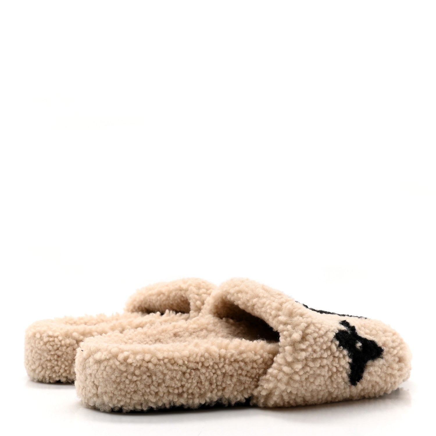 Louis Vuitton Shearling Bom Dia Flate Mules 38 Beige 4 of 11