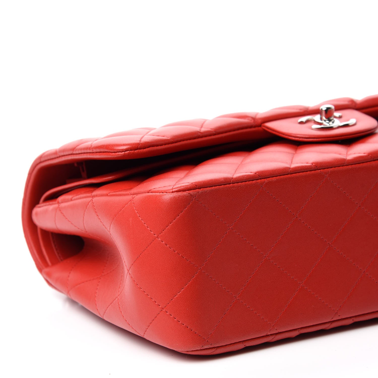 Chanel Lambskin Quilted Jumbo Double Flap Red 6 of 10