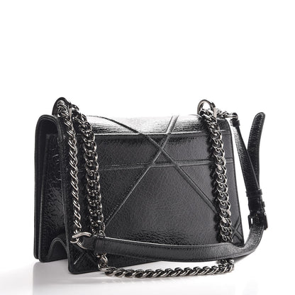 Christian Dior Crackled Deerskin Medium Diorama Flap Bag Black 3 of 16