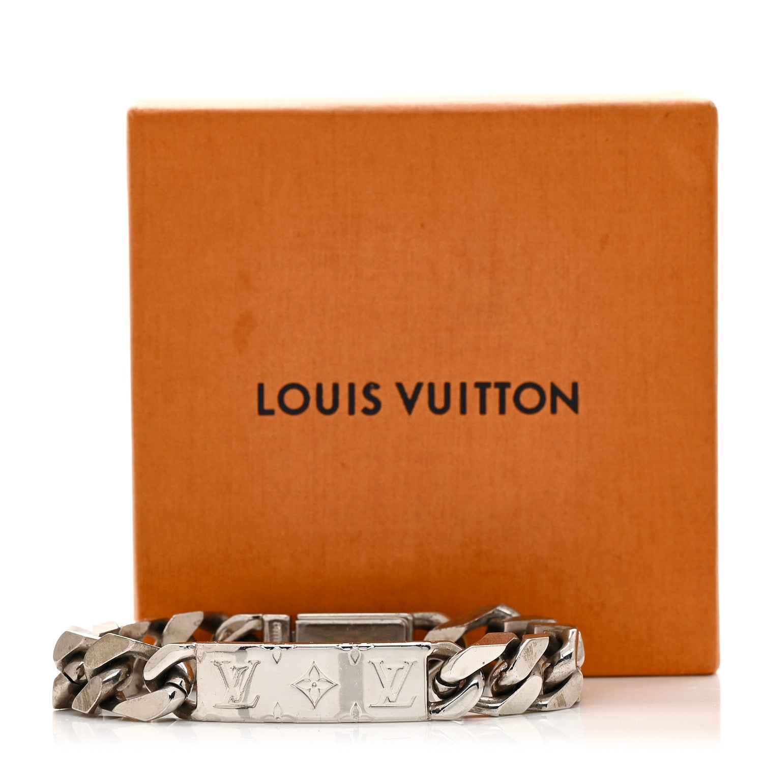 Louis Vuitton Zamac Palladium Monogram Chain Bracelet Silver 4 of 4