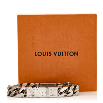 Louis Vuitton Zamac Palladium Monogram Chain Bracelet Silver 4 of 4