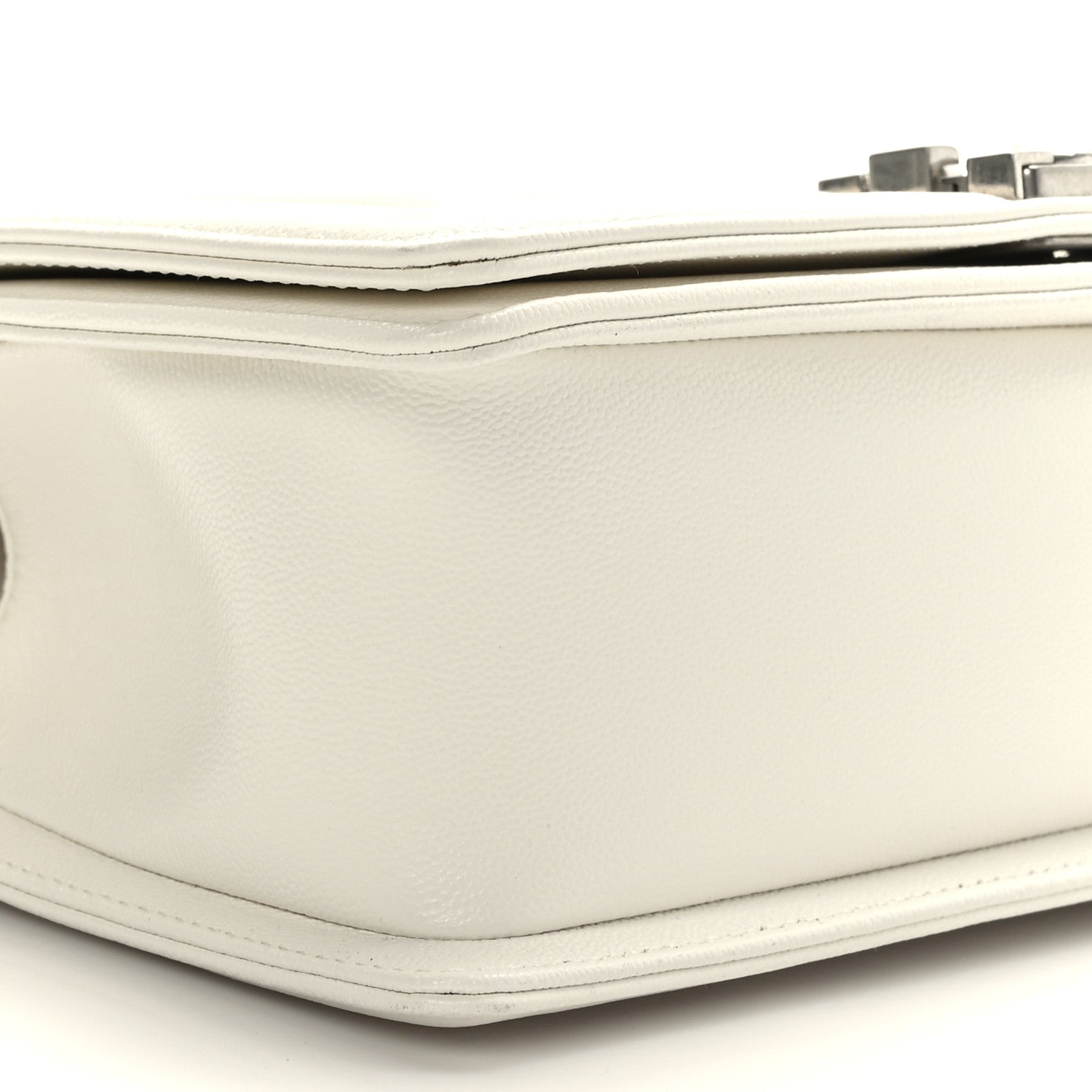 Chanel Caviar Quilted Medium Boy Flap White 8 of 10