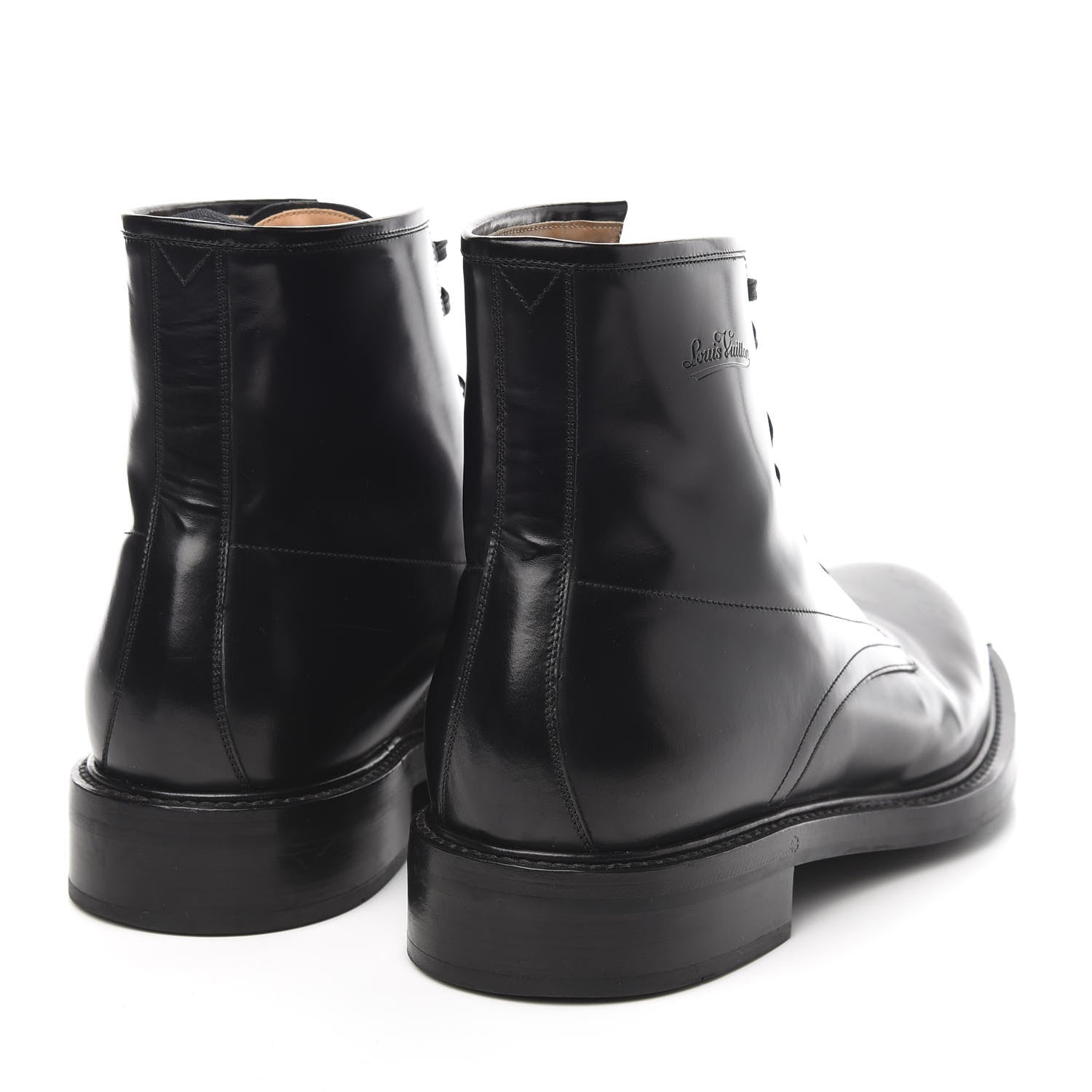 Louis Vuitton Calfskin Monogram Mens Ankle Boots 10.5 Black 5 of 11