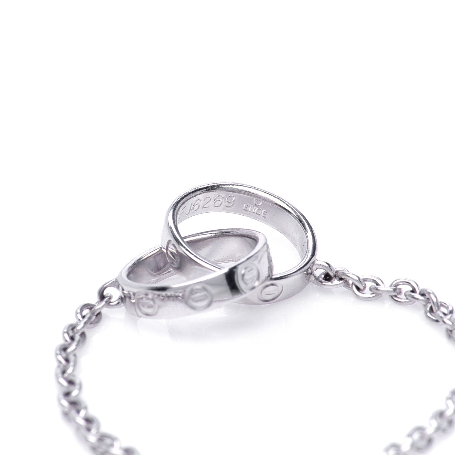 Cartier 18K White Gold Interlocking LOVE Bracelet 4 of 6