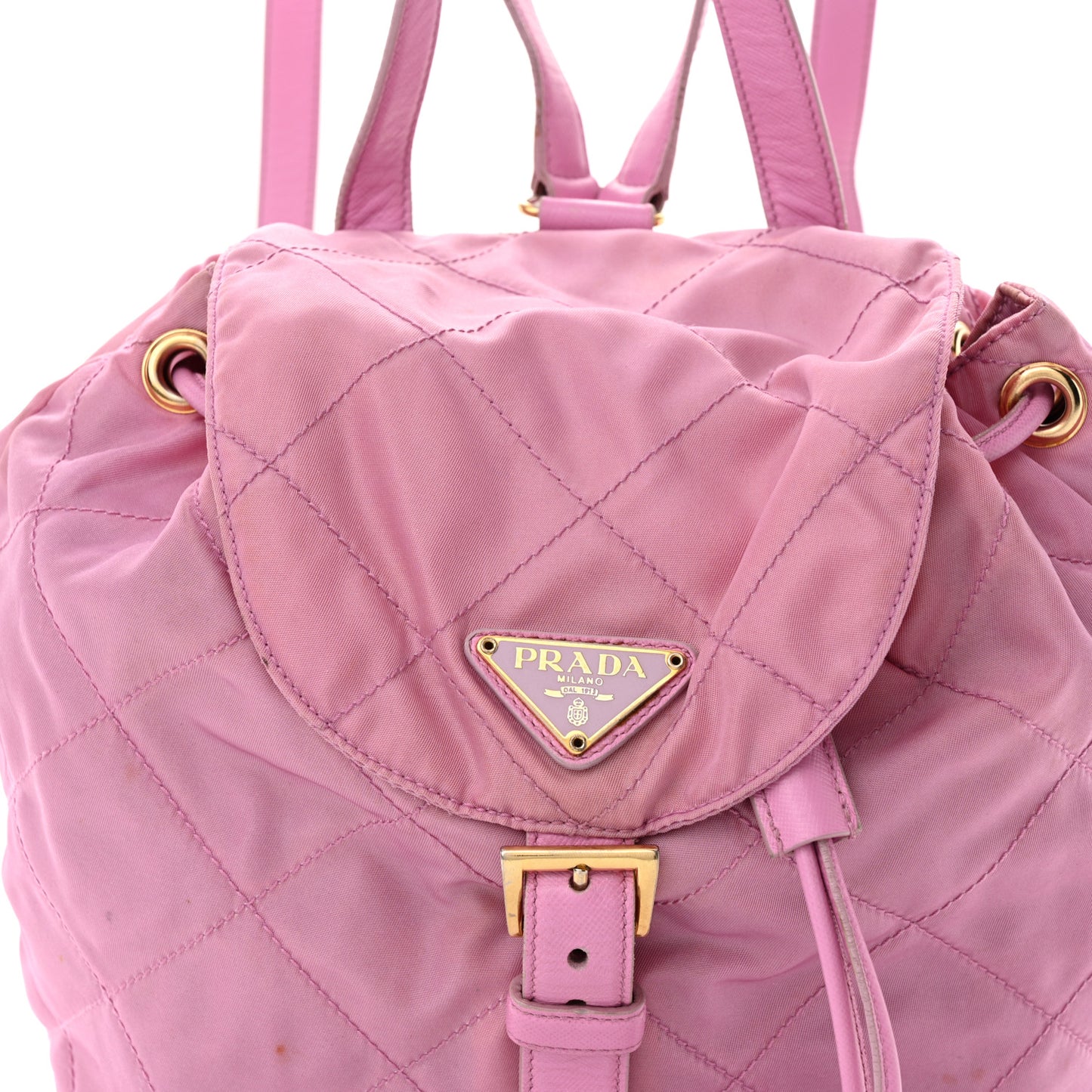 Tessuto Nylon Vela Quilted Cinch Backpack Pink