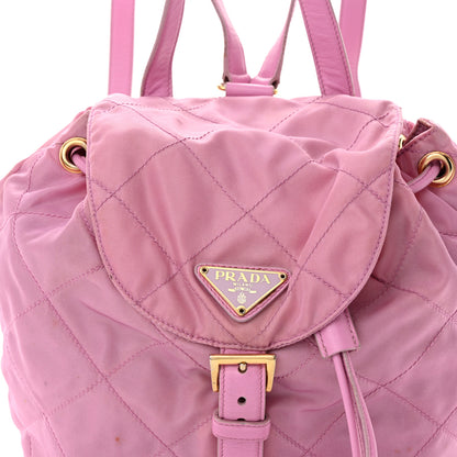 Prada Tessuto Nylon Vela Quilted Cinch Backpack Pink 7 of 16
