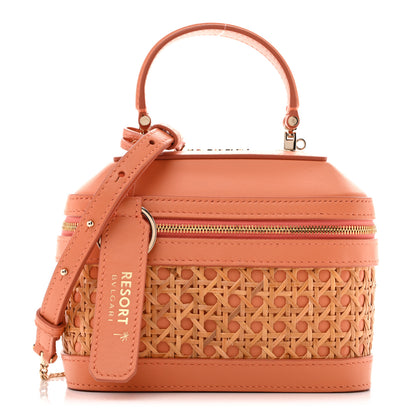 Bulgari Calfskin Rattan Serpenti Forever Top Handle Vanity Orange 1 of 13