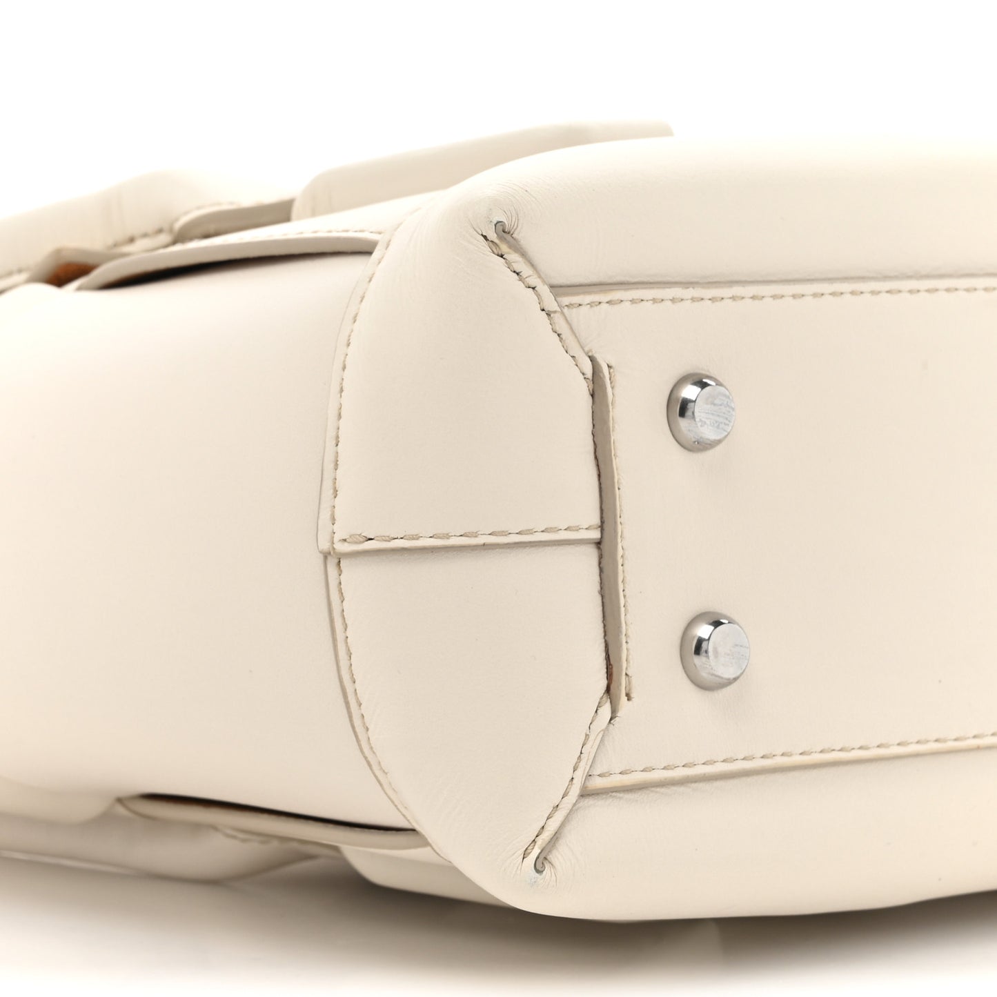 French Calfskin Maxi Intrecciato Small Arco Bianco
