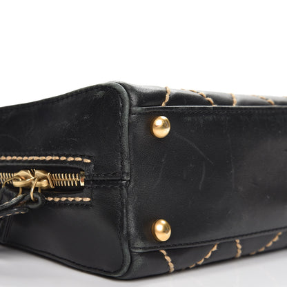 Chanel Calfskin Contrast Stitch Small Surpique Bowler Black 8 of 9