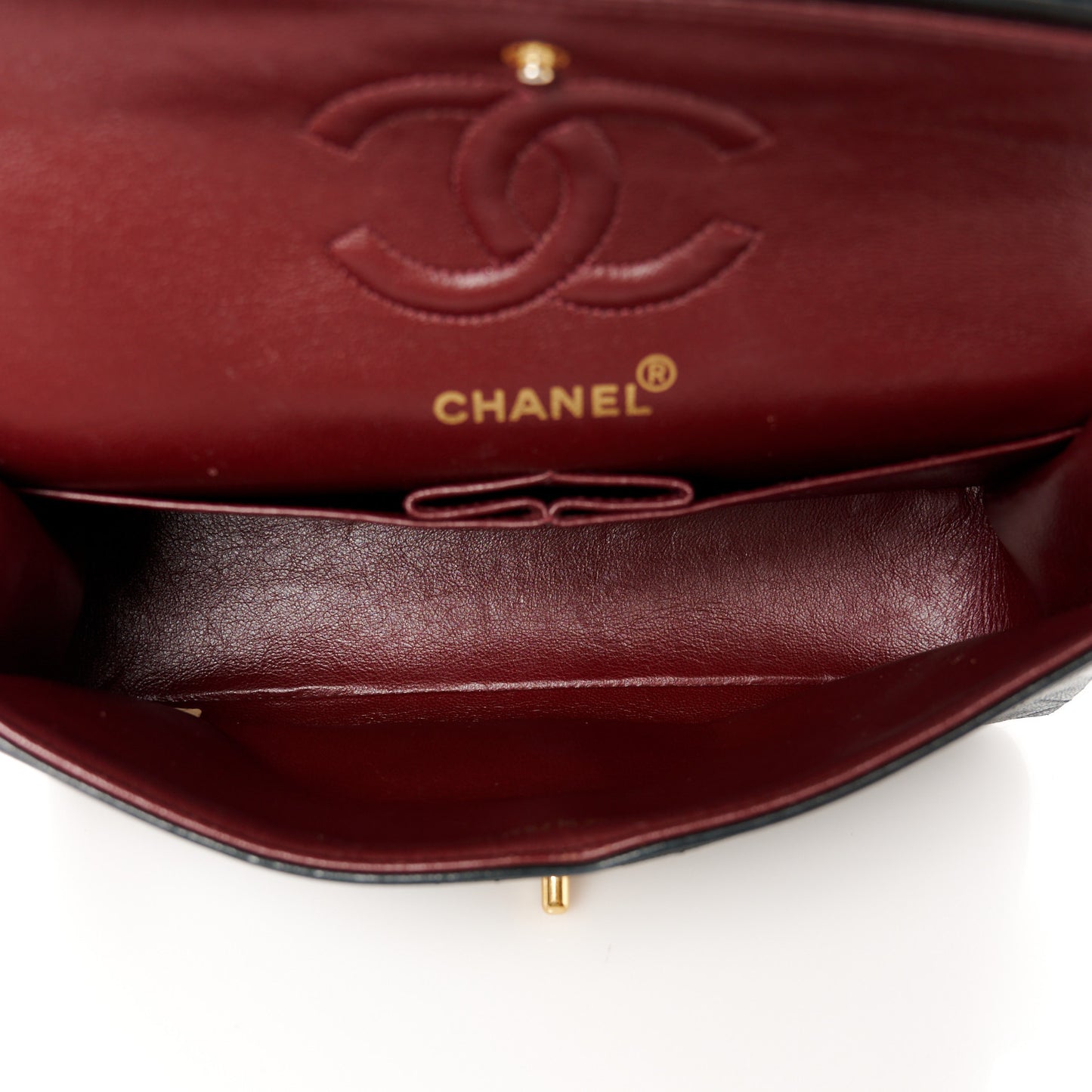 Lambskin Quilted Small Double Flap Black
