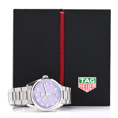 Tag Heuer Stainless Steel Diamond 36mm Carrera Date Automatic Watch Purple WBN2319 5 of 5