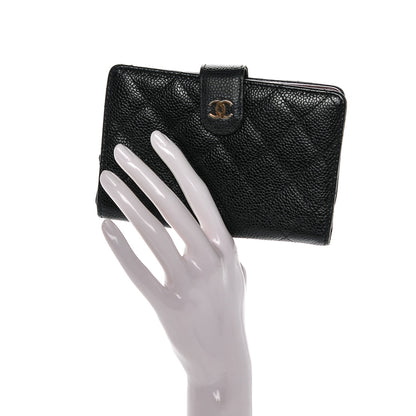 Chanel Caviar Quilted Zipped Pocket Wallet Black 2 of 7