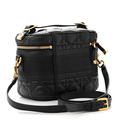 Christian Dior Lambskin Cannage Small Diortravel Vanity Case Black 3 of 12