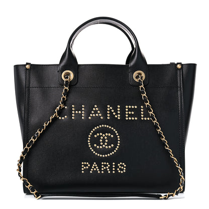Chanel Caviar Small Studded Deauville Tote Black 1 of 10